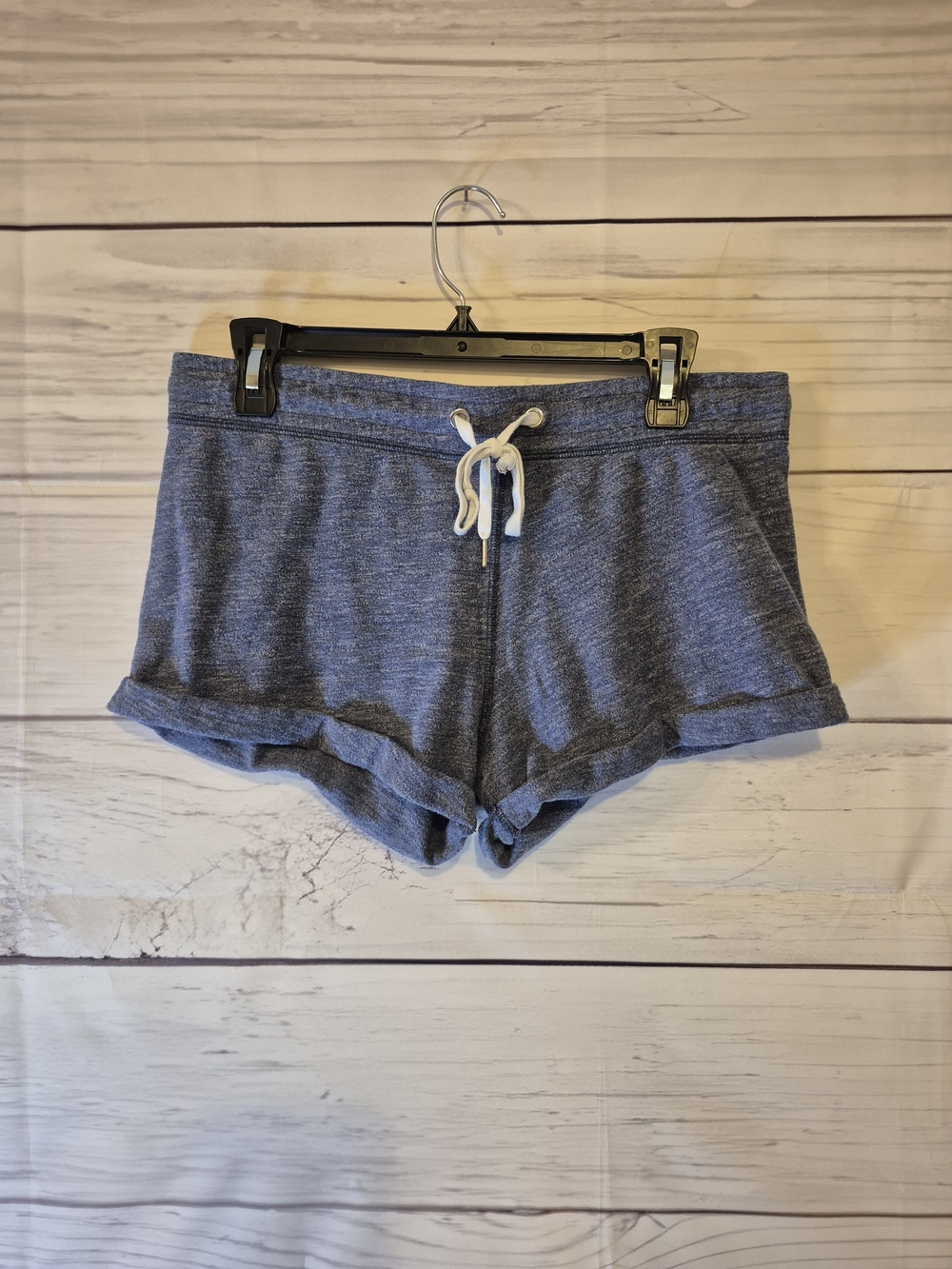 Express Heather Blue Lounge Shorts with Drawstring Pockets Comfortable Stretch S